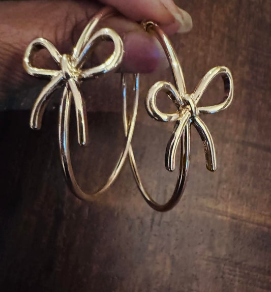 Bow Hoop Earrings